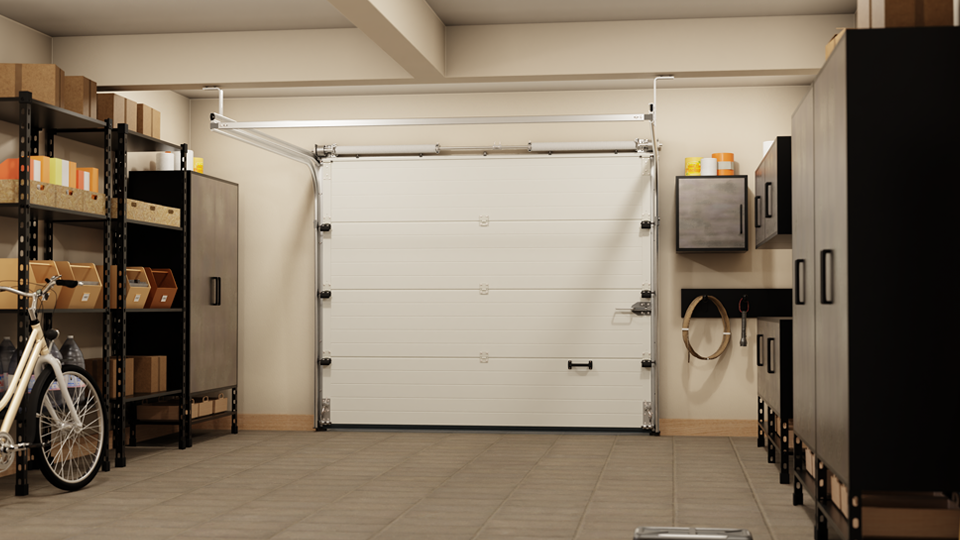 Porte de garage sectionnelle rainurée Anna