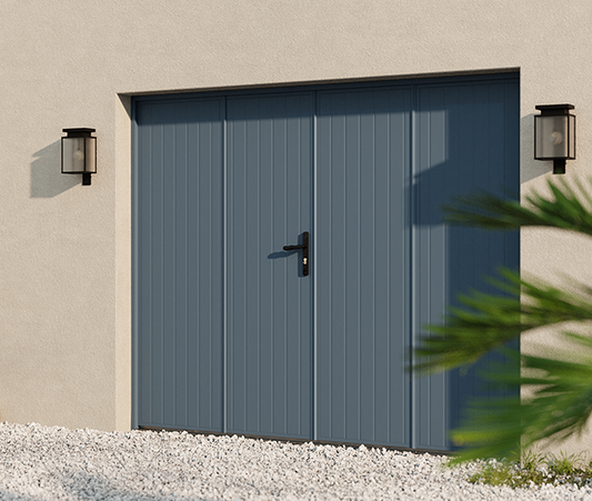 Porte de garage battante aluminium 4 vantaux