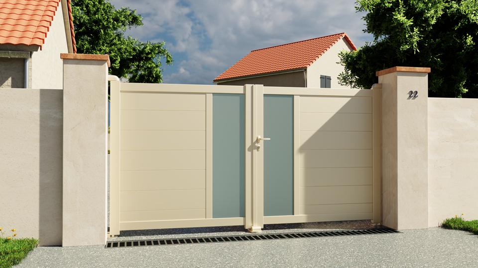 Portail battant aluminium Bordeaux