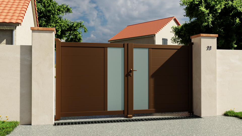 Portail battant aluminium Bordeaux