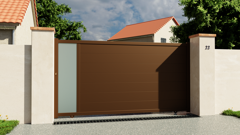 Portail coulissant aluminium Bordeaux