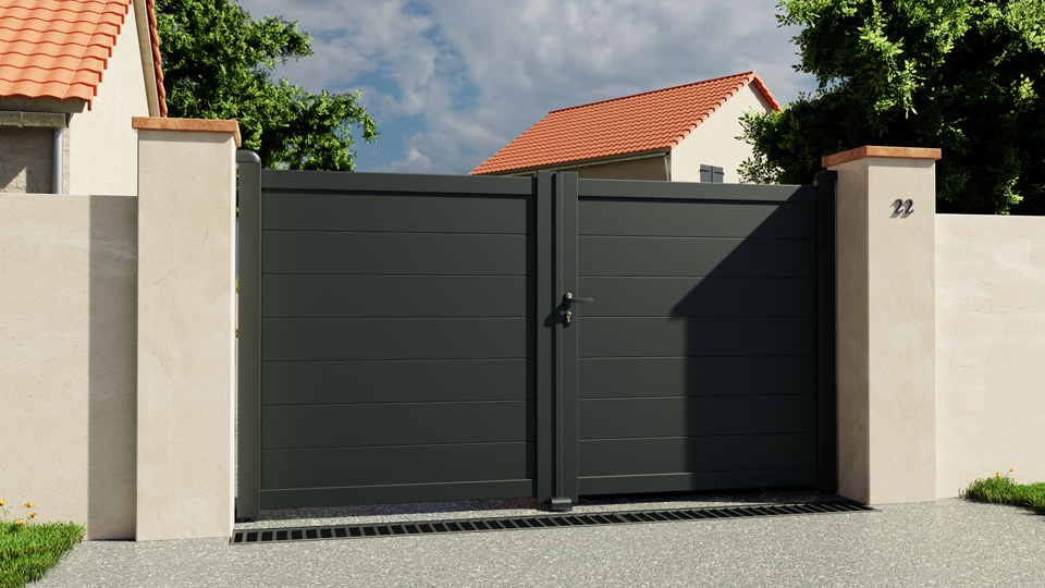 Portail battant aluminium Lens