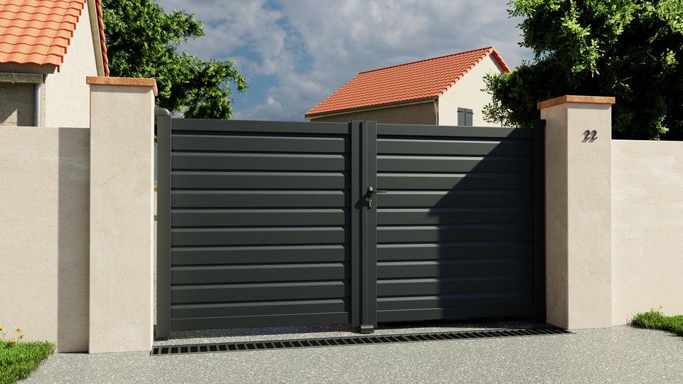 Portail battant aluminium Roubaix