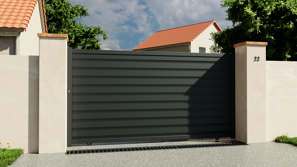 Portail coulissant aluminium Roubaix