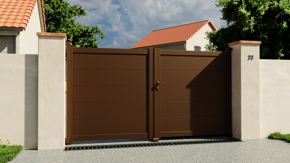 Portail battant aluminium Rouen