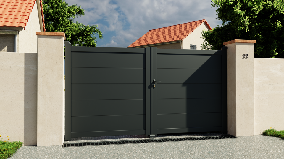 Portail battant aluminium Rouen