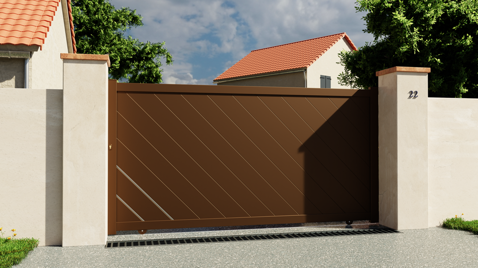 Portail coulissant aluminium Royan