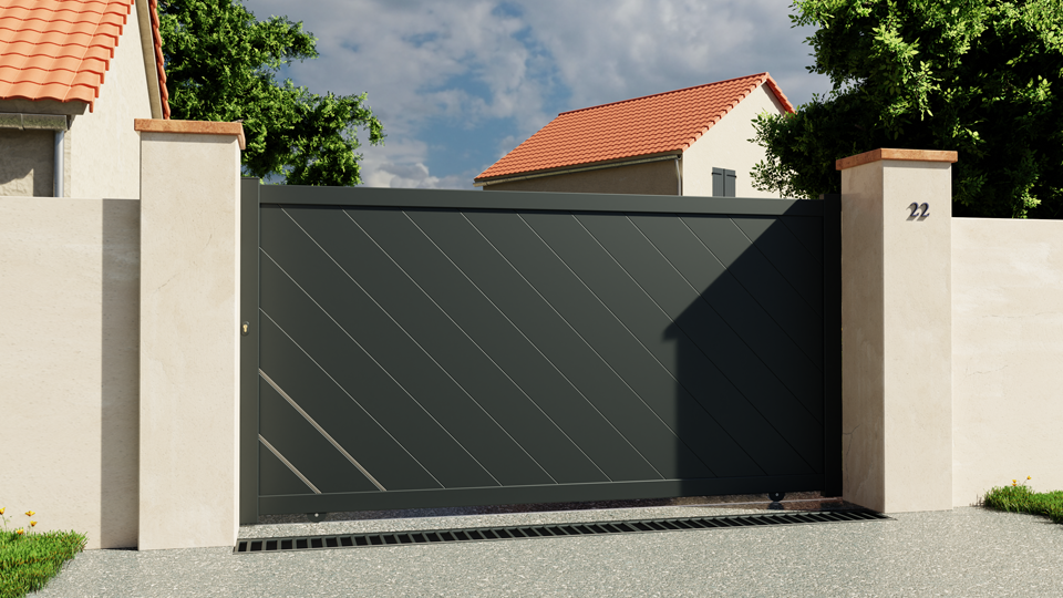 Portail coulissant aluminium Royan