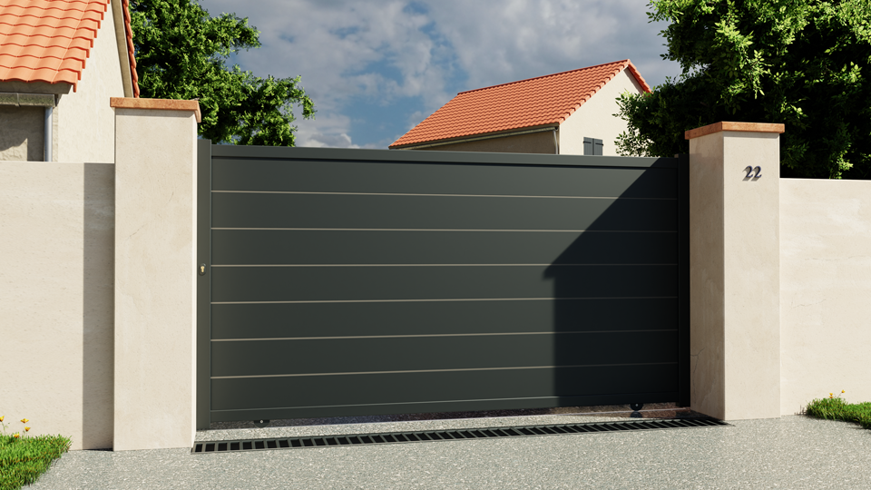 Portail coulissant aluminium Boulogne