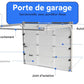 Porte de garage sectionnelle lisse Agathe avec Portillon