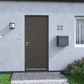 Porte d'entrée aluminium Orange monocoloration