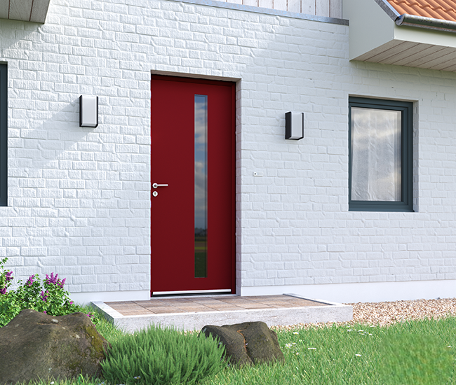 Porte d'entrée aluminium Lizières monocoloration