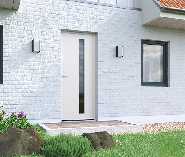 Porte d'entrée aluminium Lizières monocoloration