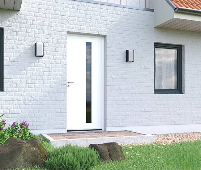 Porte d'entrée aluminium Lizières monocoloration