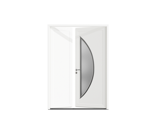 Porte d'entrée PVC Tichey 2 vantaux inégaux