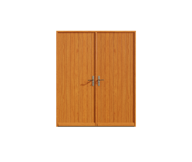 Porte d'entrée bois Chambéria 2 vantaux