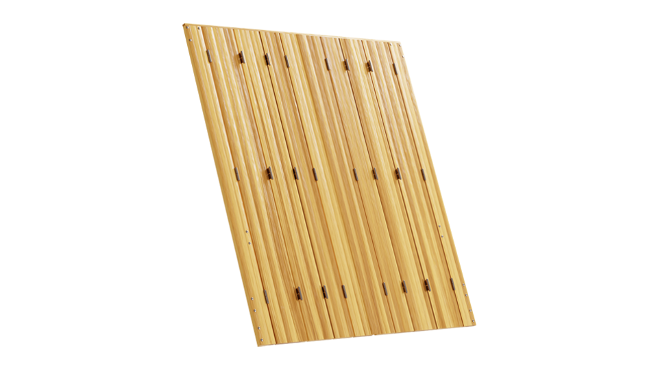 Persienne repliable bois à vernir 8 vantaux projection