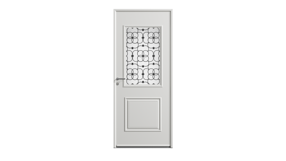 Porte d'entrée acier Briollay monocoloration