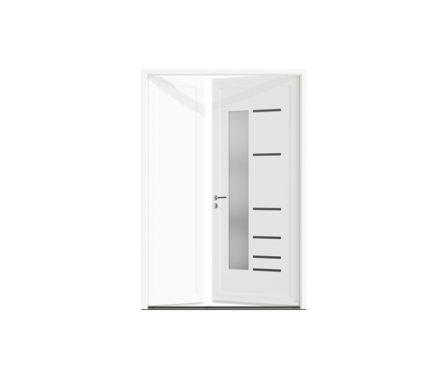 Porte d'entrée PVC Auterive 2 vantaux inégaux