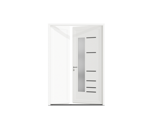 Porte d'entrée PVC Auterive 2 vantaux inégaux