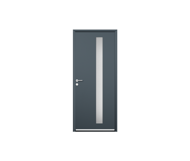 Porte d'entrée aluminium Lizières monocoloration