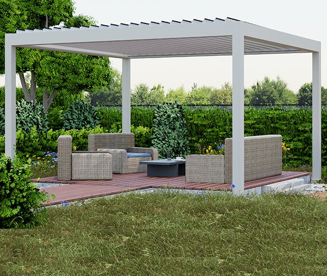 Pergola bioclimatique autoportée Mougins 4 pieds