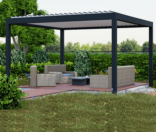 Pergola bioclimatique autoportée Mougins 4 pieds