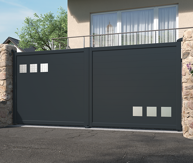 Portail battant aluminium Tulle
