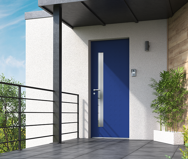 Porte d'entrée acier Larcan monocoloration