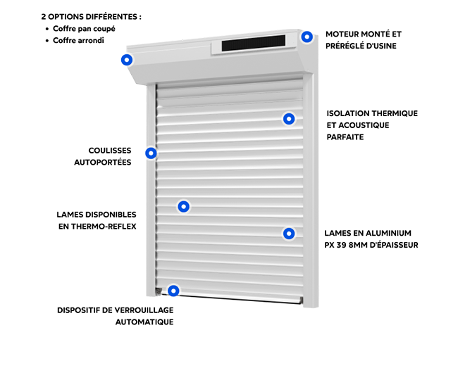 Volet roulant aluminium solaire