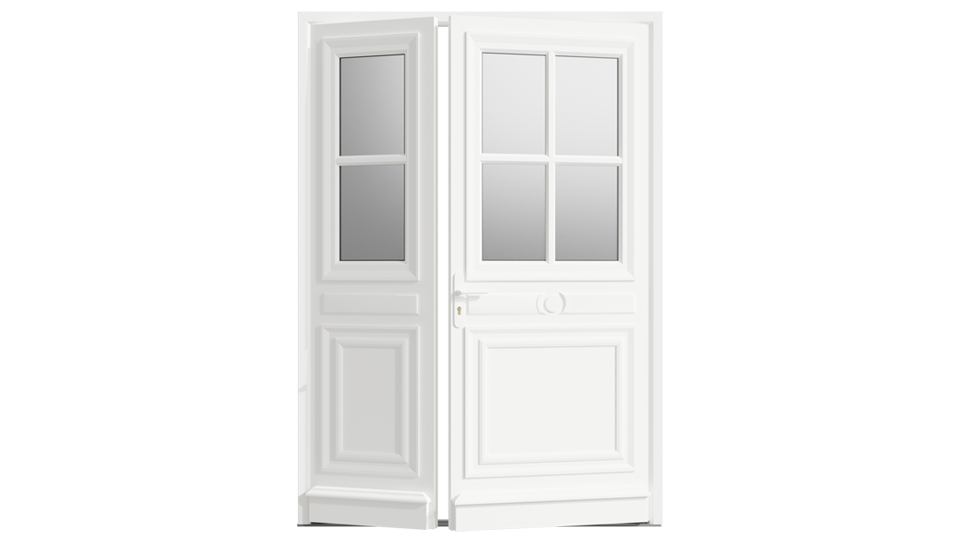Porte d'entrée PVC Brézé 2 vantaux inégaux