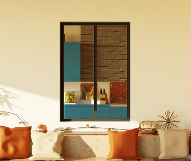 Verrière aluminium Meudon 2 carreaux