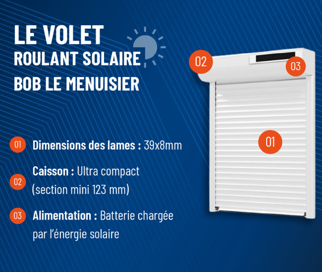 Volet roulant aluminium solaire ISO++