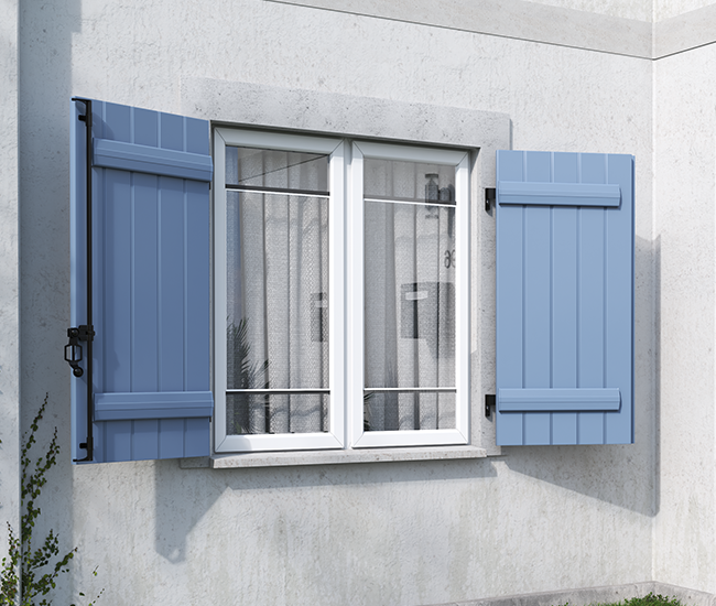 Volet battant PVC plaxé 2 vantaux 28mm